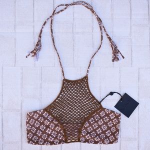 Acacia Swim Daisy PANAMA Crochet Halter Bikini Top